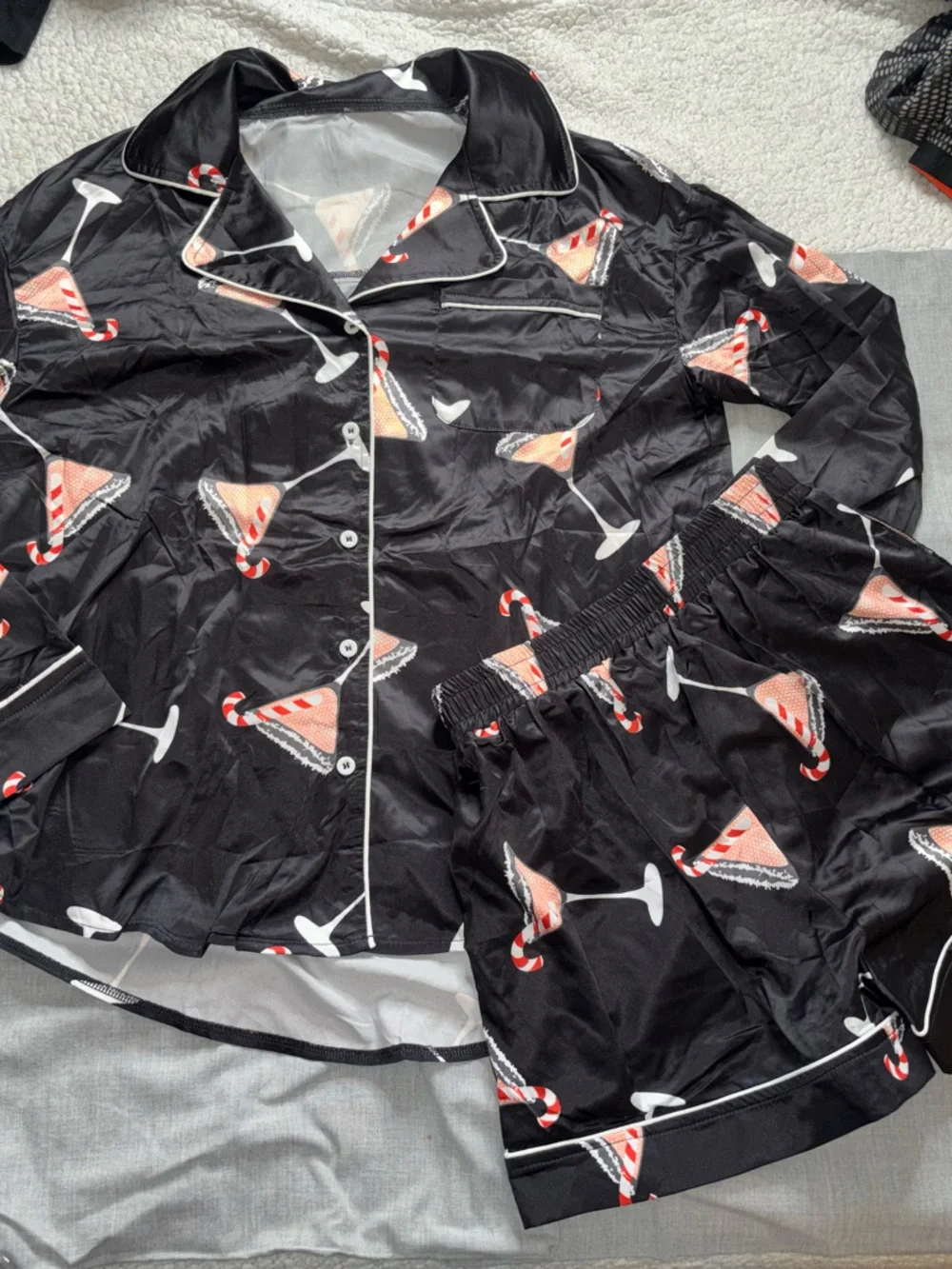 Cocktail Print Pajama Set PJs women’s‎ Size Medium